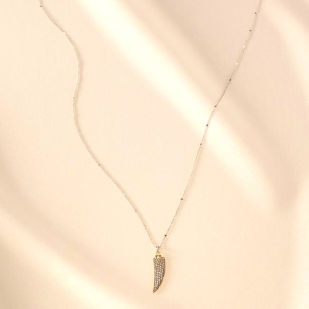 Stella & Dot Horn Pendant mixed metals